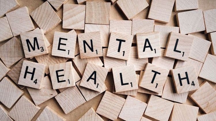 Scrabble tiles spelling mental health